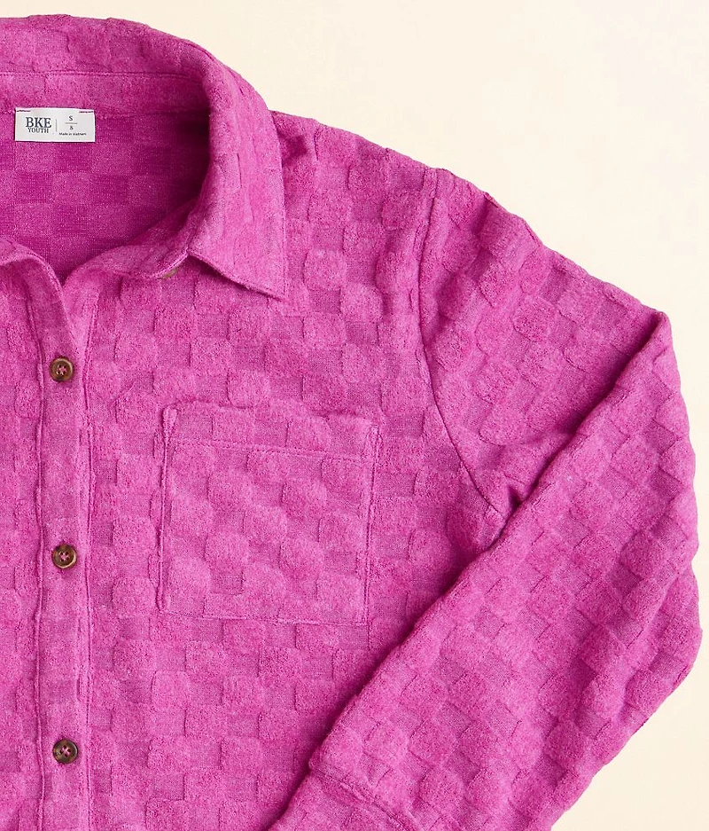 Girls - Fuzzy Checker Shirt