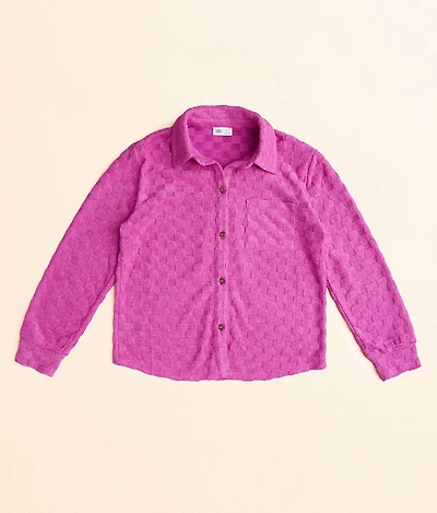 Girls - Fuzzy Checker Shirt