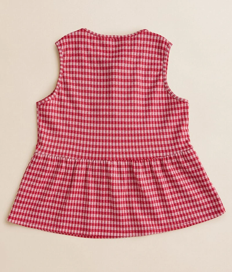 Girls - Gingham Peplum Tank Top