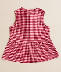 Girls - Gingham Peplum Tank Top