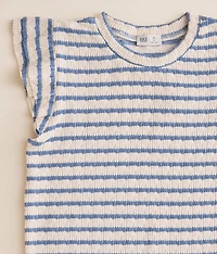 Girls - Striped Flutter Top