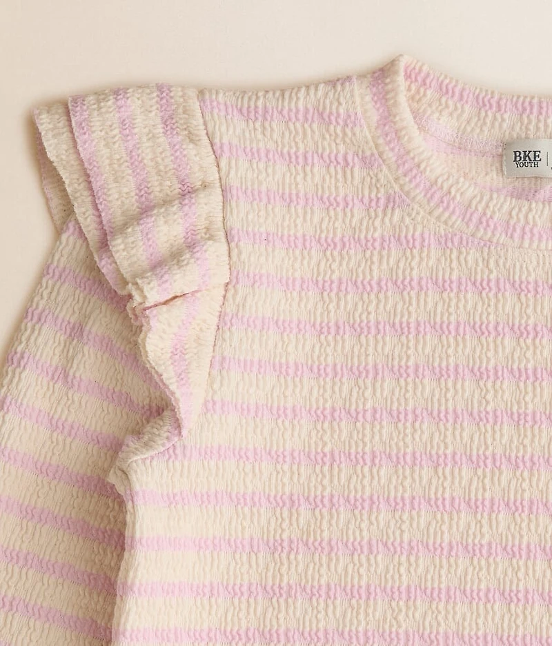 Girls - Striped Ruffle Top