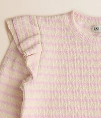 Girls - Striped Ruffle Top