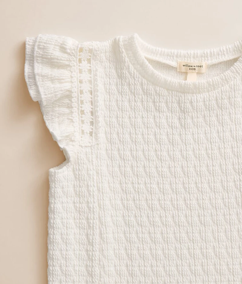 Girls - Textured Ruffle Top