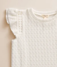 Girls - Textured Ruffle Top