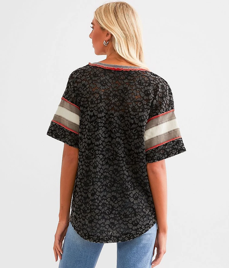 Pieced Floral Lace Top