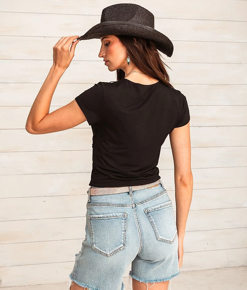 Lace-Up Cropped Top