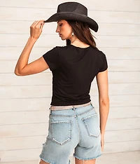 Lace-Up Cropped Top