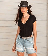 Lace-Up Cropped Top