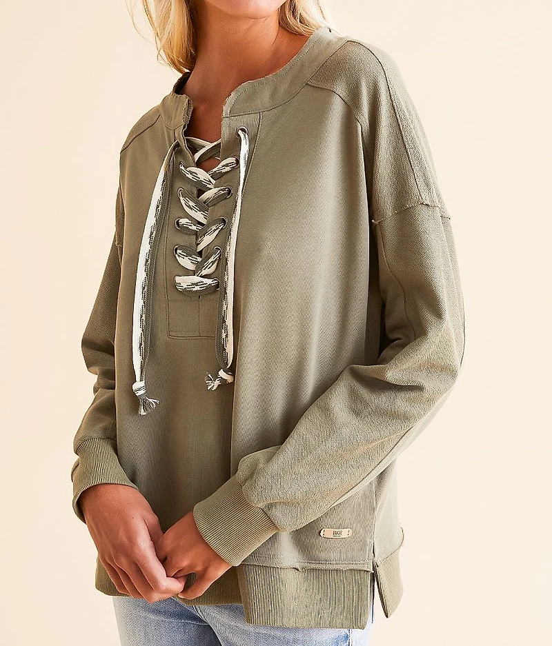 Lace-Up Pullover