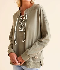 Lace-Up Pullover