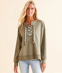 Lace-Up Pullover