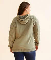 Washed Knit Hooded Sweatshirt