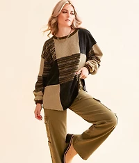 Pieced Checker Pullover