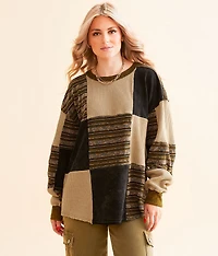 Pieced Checker Pullover