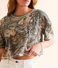 Camo Boxy Cropped T-Shirt