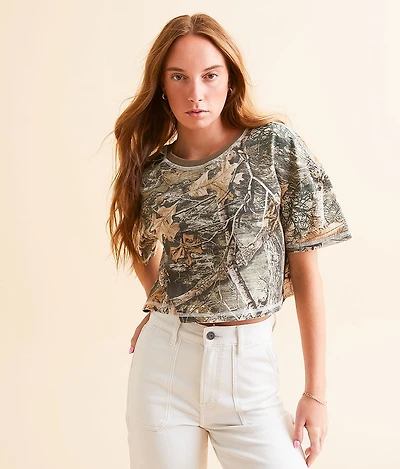 Camo Boxy Cropped T-Shirt