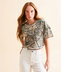 Camo Boxy Cropped T-Shirt