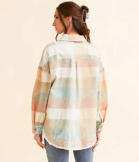 Checkered Corduroy Oversized Shacket