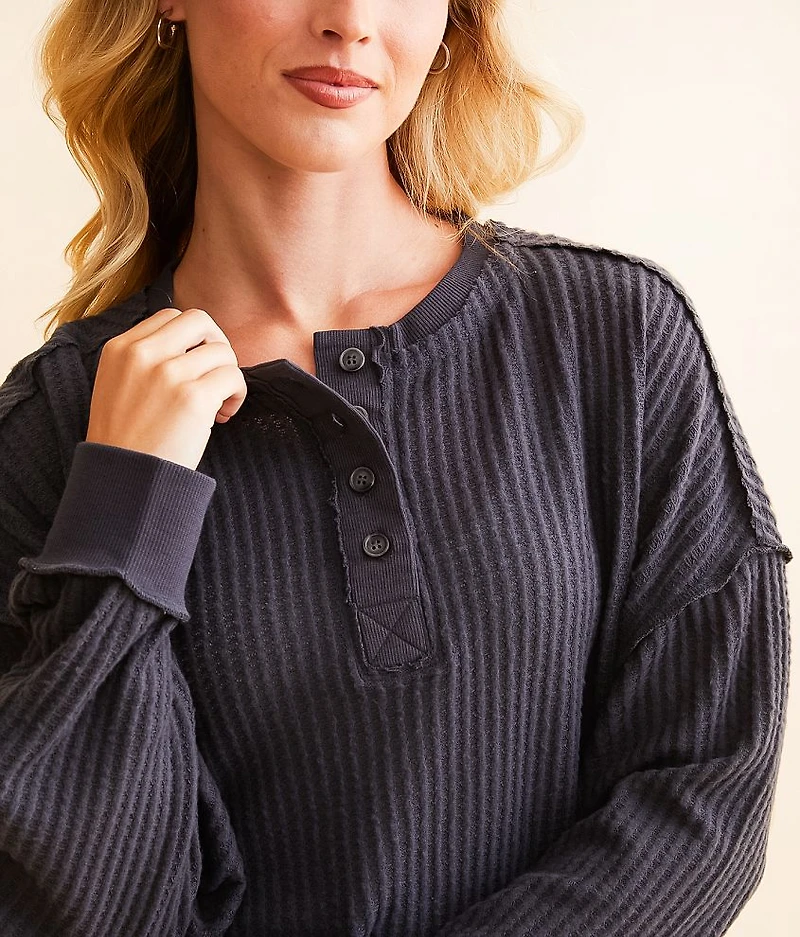 Waffle Knit Henley