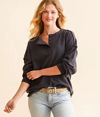 Waffle Knit Henley