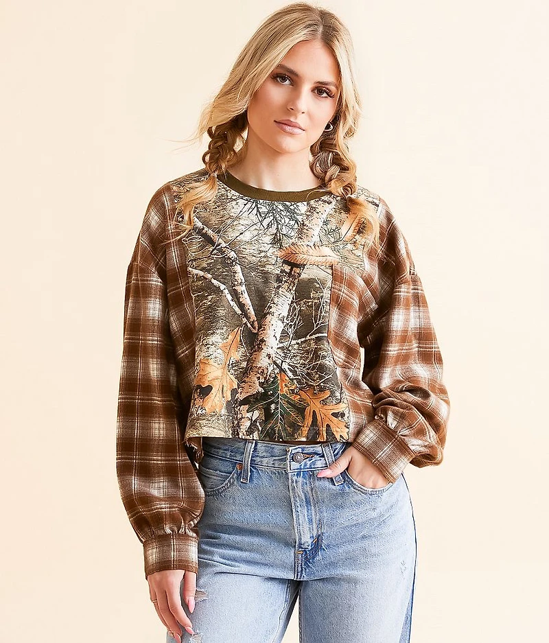 Camo Plaid Top
