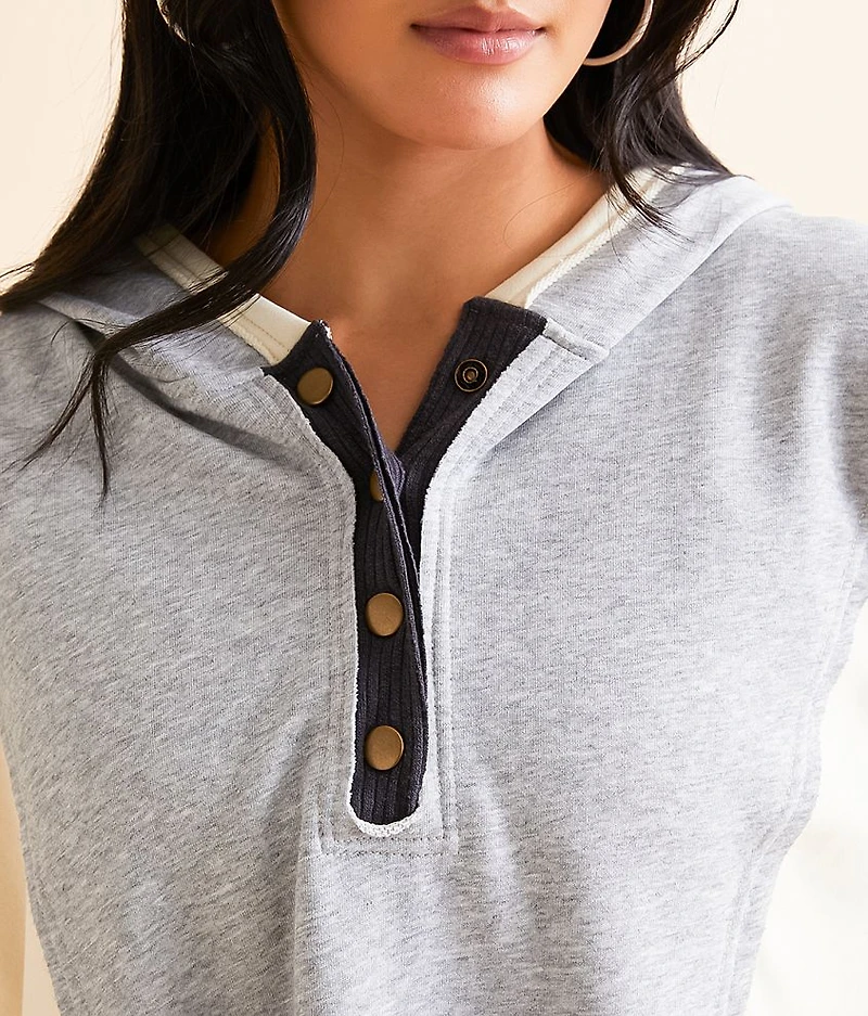 Raw Edge Henley Hoodie