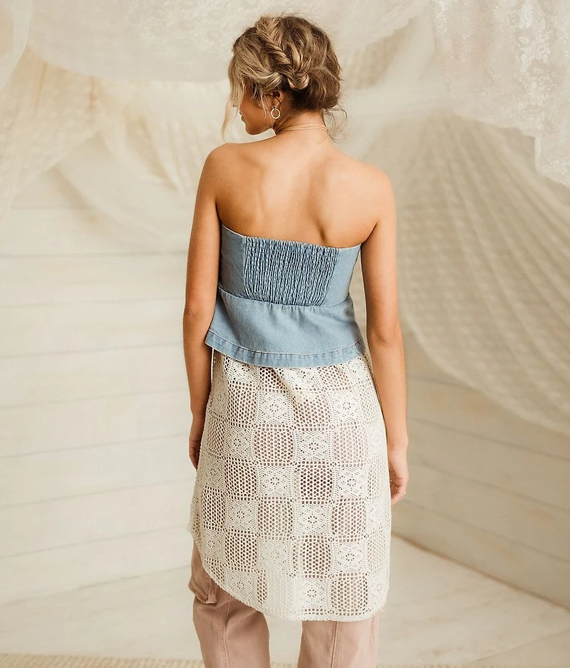 Denim & Lace Tube Top