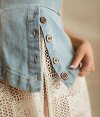Denim & Lace Tube Top