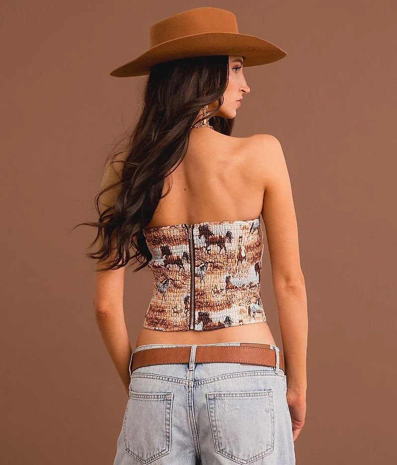 Western Jacquard Tube Top
