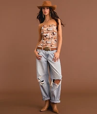 Western Jacquard Tube Top