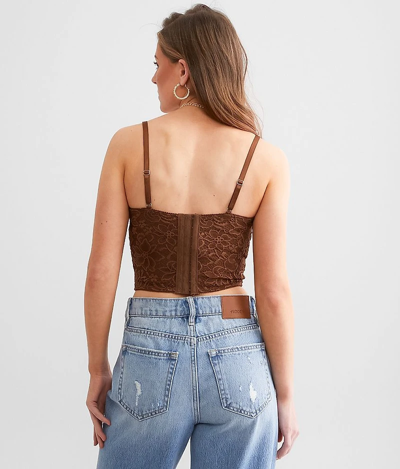Lace Corset Cropped Tank Top