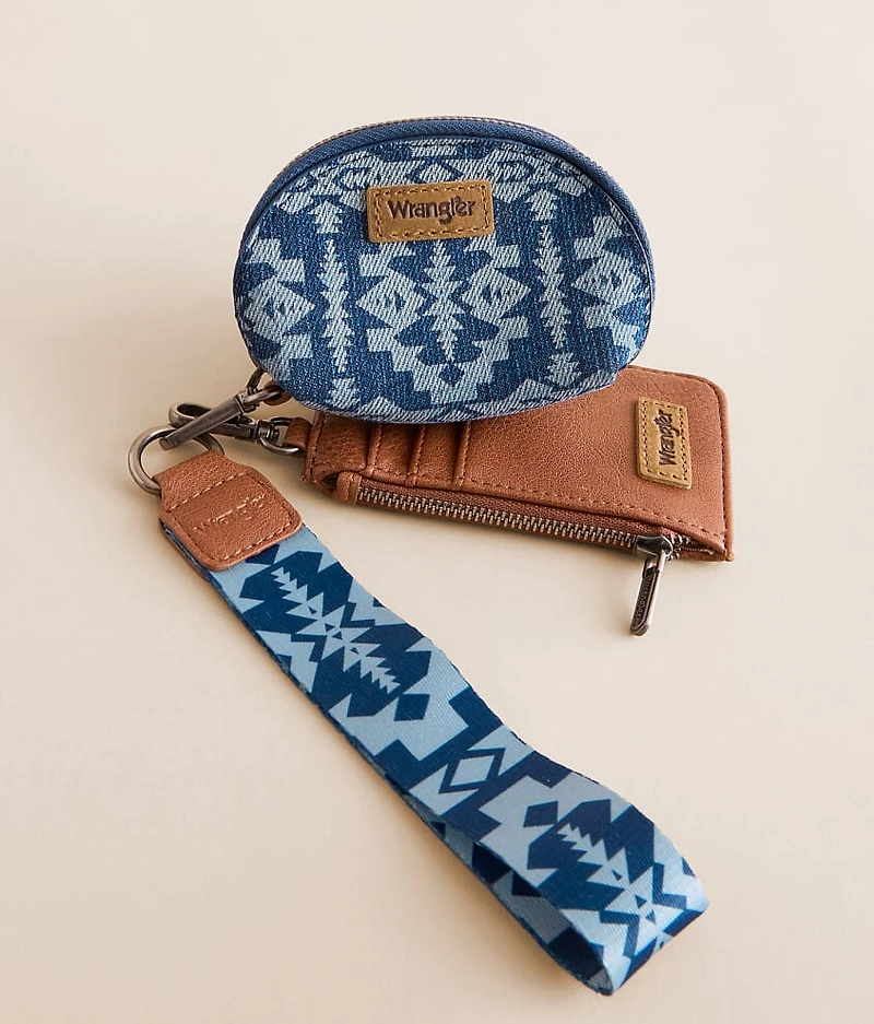 Southwestern Denim Wristlet