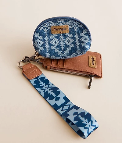 Southwestern Denim Wristlet