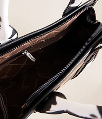 Cow Print Structured Tote