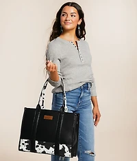 Cow Print Structured Tote