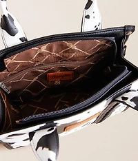 Cow Print Structured Purse