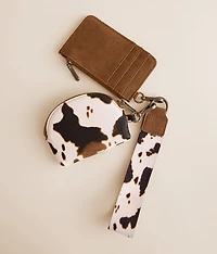 Cow Print Wristlet Wallet