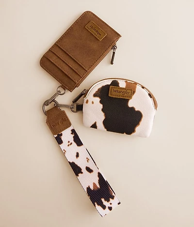 Wrangler Cow Print Wristlet Wallet