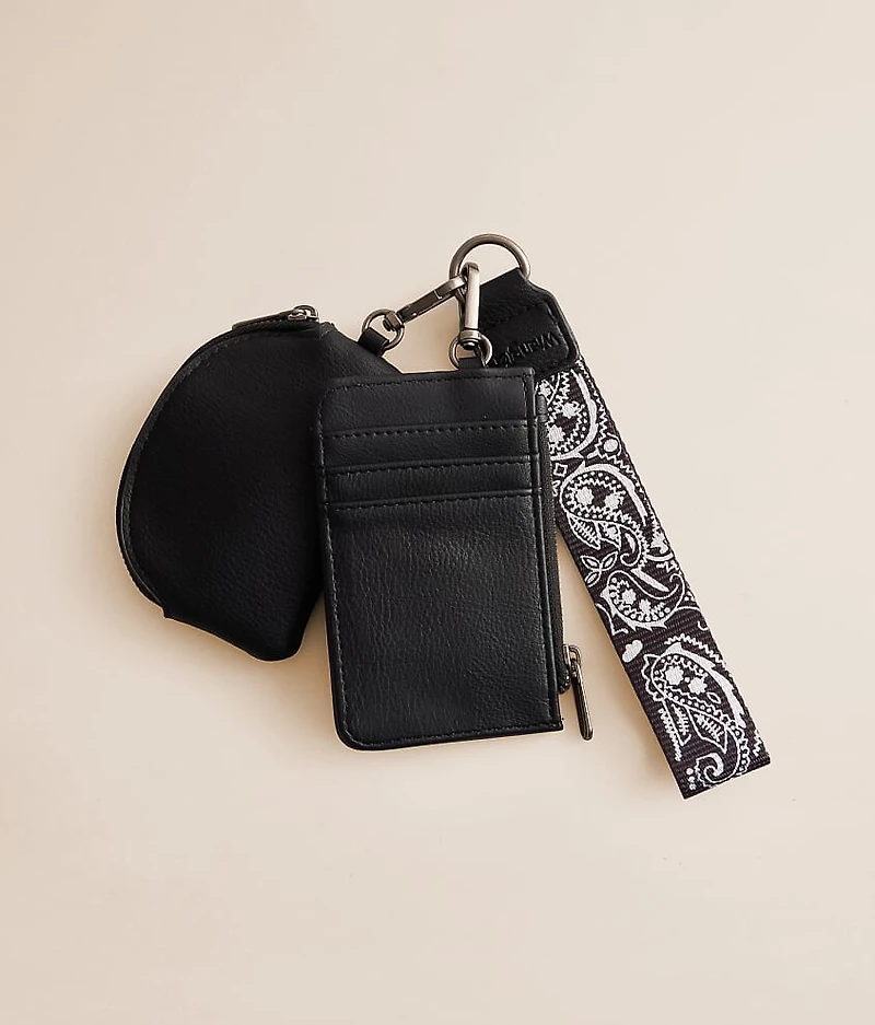 Paisley Embroidered Wristlet Wallet