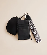 Paisley Embroidered Wristlet Wallet