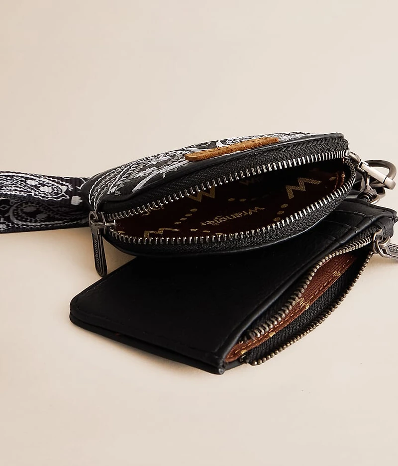 Paisley Embroidered Wristlet Wallet