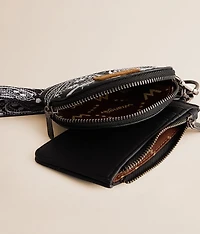Paisley Embroidered Wristlet Wallet