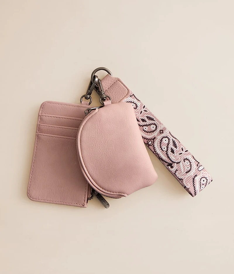 Paisley Embroidered Wristlet Wallet