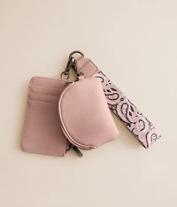 Paisley Embroidered Wristlet Wallet