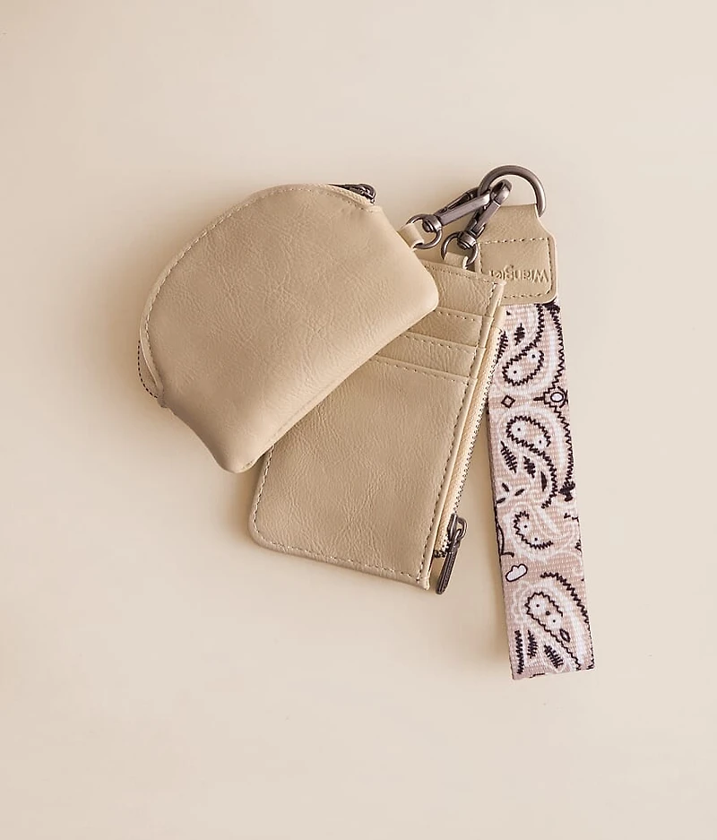 Paisley Embroidered Wristlet Wallet