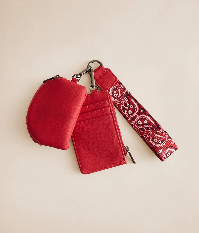 Paisley Embroidered Wristlet Wallet