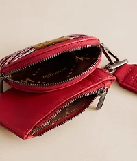 Paisley Embroidered Wristlet Wallet
