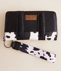 Wrangler Cow Print Wristlet Wallet