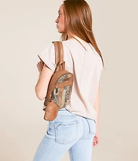 Denim Patchwork Mini Backpack